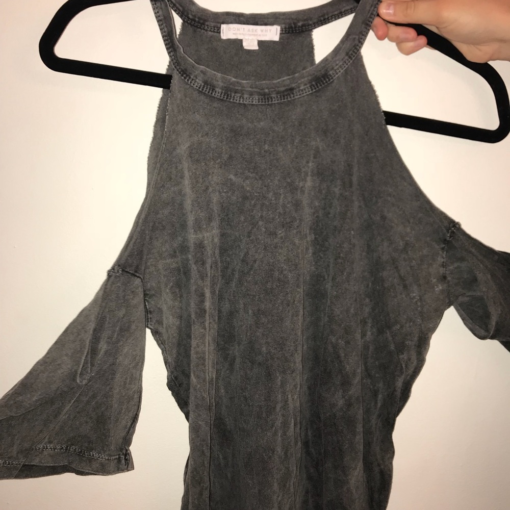 DONT ASK WHY GREY OFF THE SHOULDER SHIRT-WORN ONCE